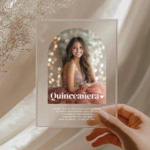 Modern Minimalist Quinceañera Arched Photo  Acrylic