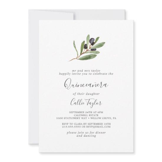 Modern Olive Branch Quinceañera