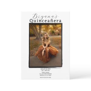 Modern Photo Black Frame Trendy Quinceañera