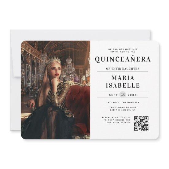 Modern Princess Photo QR Code Quinceañera