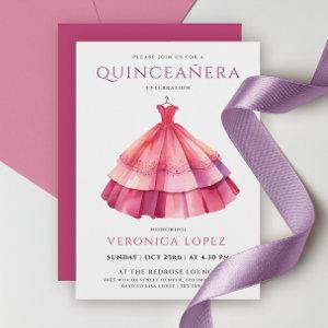 Modern Princess Purple Pink Quinceañera Watercolor