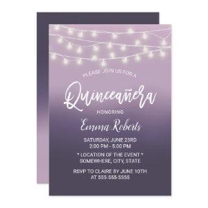 Modern Purple Ombre Quinceanera 15 Birthday