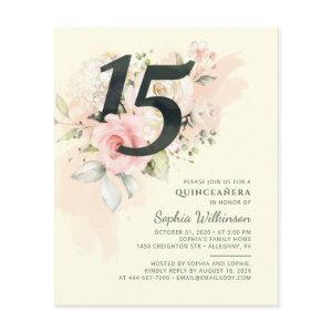 Modern Quinceanera 15th Birthday Floral