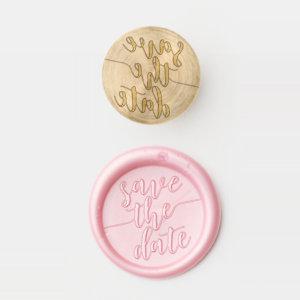 Modern SAVE THE DATE Classic Elegant Chic Script Wax Seal Stamp