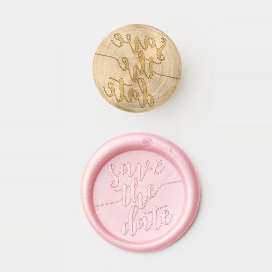 Modern SAVE THE DATE Classic Elegant Chic Script Wax Seal Stamp