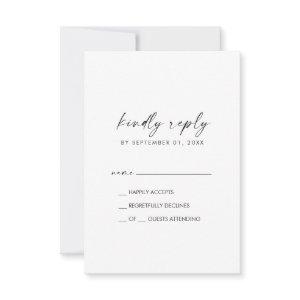 Modern Script Simple RSVP Card