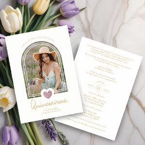 Modern Spanish Arch Lavender Heart Quinceañera