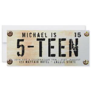 MODERN TEEN Birthday BOY Car LICENSE Plate Rusty