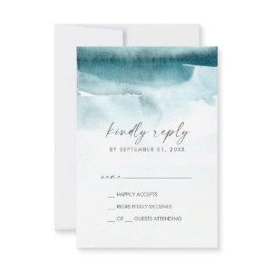 Modern Watercolor | Teal Simple RSVP Card