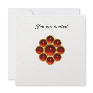 MON WITH RED RUBY GEMSTONES White Pearl