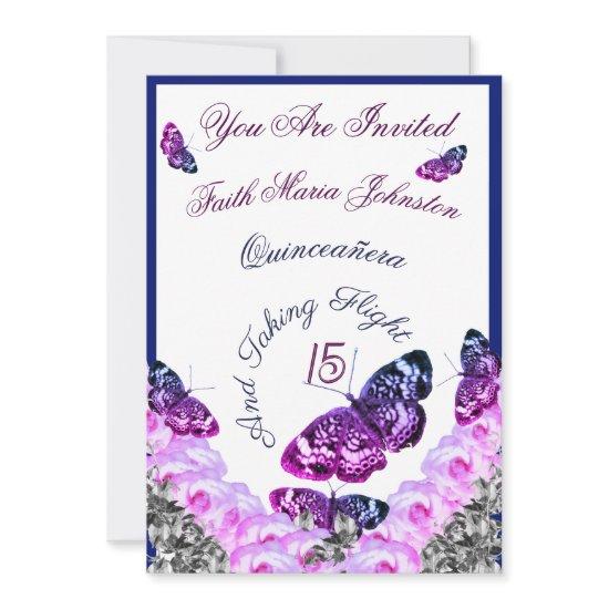 Monogram Quinceañera 15 And Taking Flight RSVP &