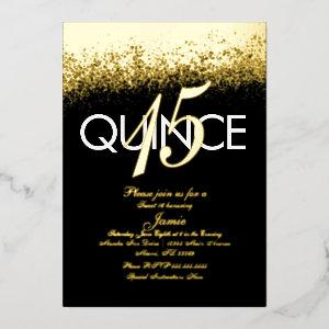 Monogrammed Quince Pressed Glitter Gold Foil