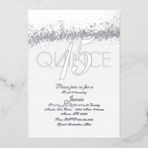 Monogrammed Quince Pressed Glitter Silver Foil
