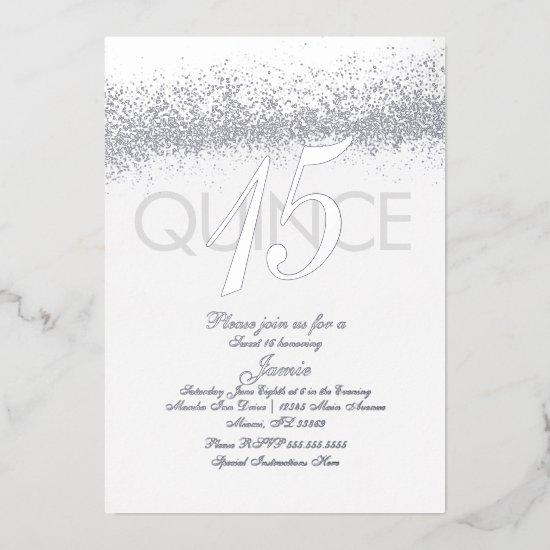 Monogrammed Quince Pressed Glitter Silver Foil