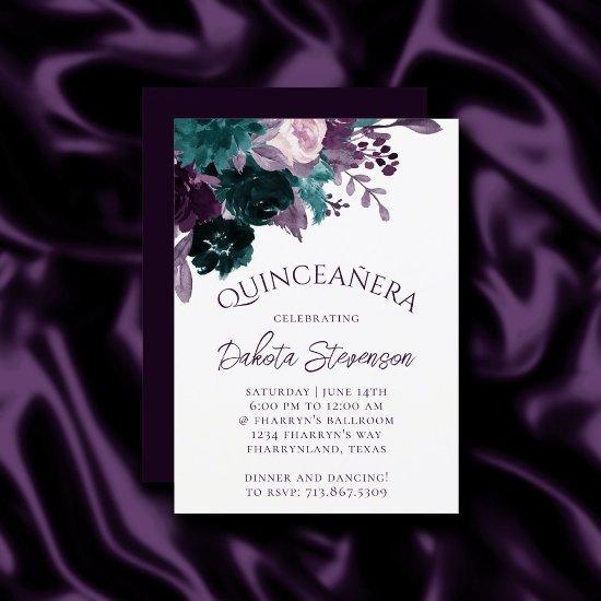 Moody Boho | Eggplant Purple and Teal Quinceanera