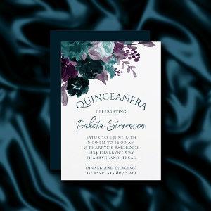 Moody Boho | Teal Dark Floral Bouquet Quinceanera