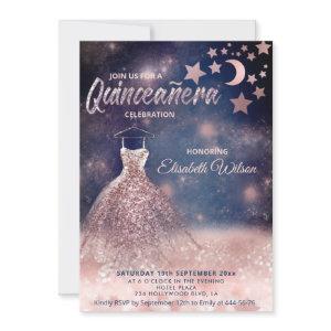 Moon & stars Rose gold glittery dress celestial