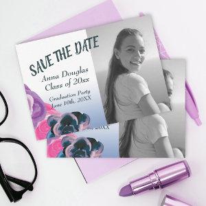 Multicolored Roses, Graduation Save-the-Dates Advice Card
