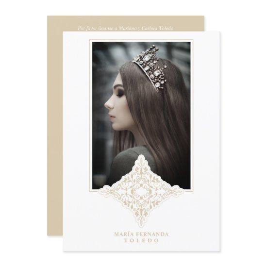 My 15 Years Spanish Photo Golden Lace Effect