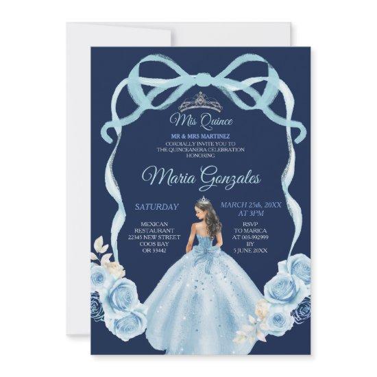 Navy and Blue Princess Mis Quince 16th Birthday