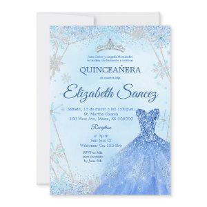 Navy Blue and Silver Winter Quinceanera