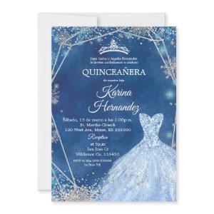 Navy Blue and Silver Winter Quinceanera