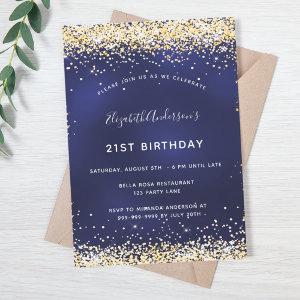 Navy blue gold birthday