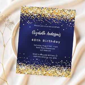 Navy blue gold birthday