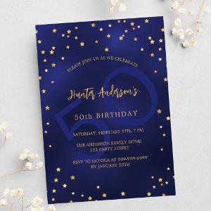 Navy blue gold stars birthday party
