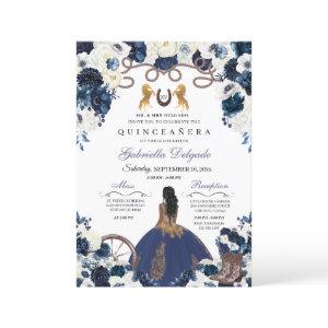 Navy Blue Gold Western Charra Ranchero Quinceanera