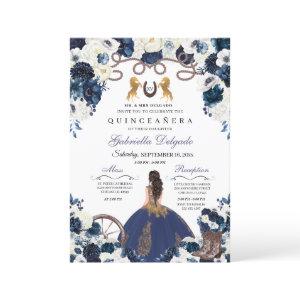 Navy Blue Gold Western Charra Ranchero Quinceanera