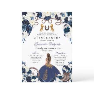Navy Blue Gold Western Charra Ranchero Quinceanera