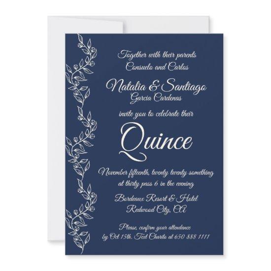 Navy Blue Off-White Twin Boy Girl Fiesta de Quince