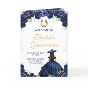 Navy Blue Princess Charro Quinceañera Program