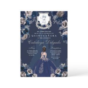 Navy Blue & Silver Princess Castle Quinceañera