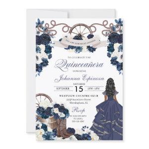 Navy Blue Western Ranchero Quinceanera