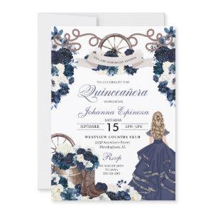 Navy Blue Western Ranchero Quinceanera