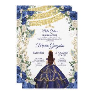 Navy Dress and Roses Mexican Girl 15th Birthday 1