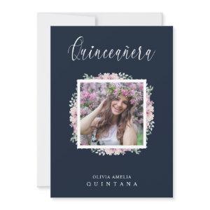 Navy Quinceañera Pink Trendy Garland Photo Spanish
