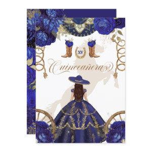 Navy Royal Blue Western Charro 2-Sided Quinceanera