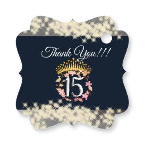 Navy Silver Elegant Quinceanera Celebration Favor Tags