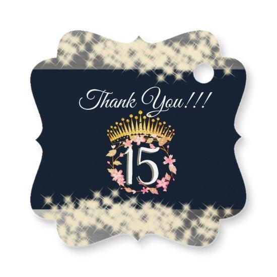 Navy Silver Elegant Quinceanera Celebration Favor Tags