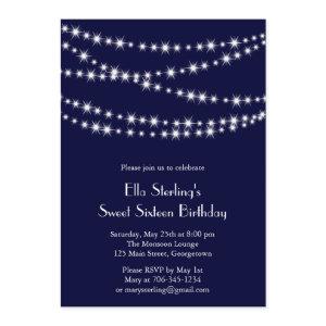 Navy Twinkle Lights Birthday