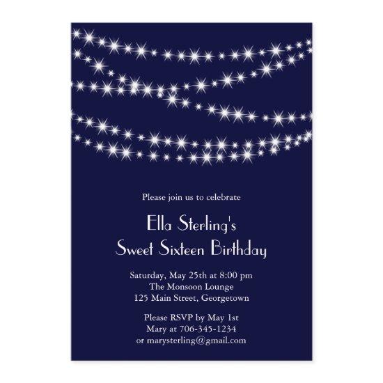 Navy Twinkle Lights Birthday