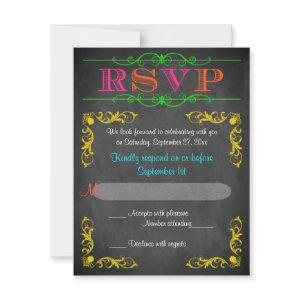 Neon Chalkboard Bat Mitzvah RSVP