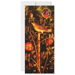 NIGHTINGALE ROSES MONOGRAM,Red Black Yellow Floral