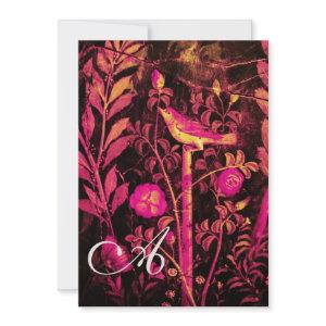 NIGHTINGALE WITH ROSES MONOGRAM,Pink Black Yellow