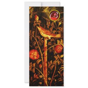 NIGHTINGALE WITH ROSES MONOGRAM, Red Black Yellow