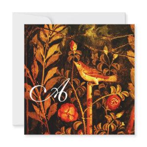 NIGHTINGALE WITH ROSES MONOGRAM, Red Black Yellow