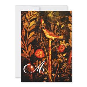 NIGHTINGALE WITH ROSES MONOGRAM, Red Black Yellow